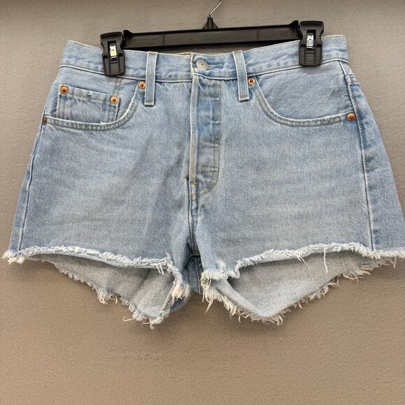 Levi's 501XX Shorts Women's 27 (4) Light Blue 2.5" Short Button Fly 80s Summer - Picture 1 of 13